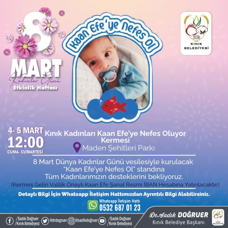 KINIK 8 MART KADINLAR GÜNÜNÜ  4 GÜN KUTLAYACAK